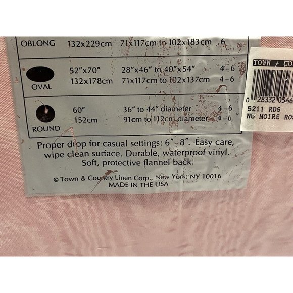 Town & Country Linen Moire Flannel Backed Vinyl Tablecloth 60 inch ROUND - Picture 5 of 6